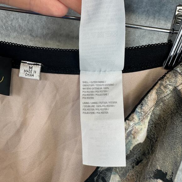 Bob Mackie Skirt Womens Size M Neutral Multi Floral Print Pull-On Woven Pleated - Picture 13 of 14